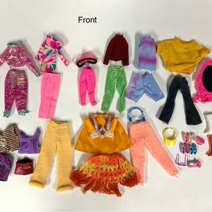 37 piece collection of Barbie doll clothes and accessories
